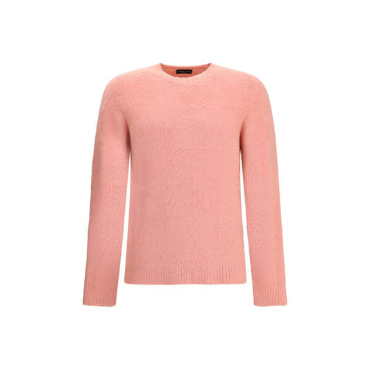 Roberto Collina Multicolor Cotton Sweatshirt with ribbed crew neck, hem, and cuffs, ideal for stylish and cozy winter looks, front view.