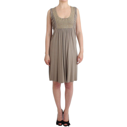 Roccobarocco Khaki studded sheath dress