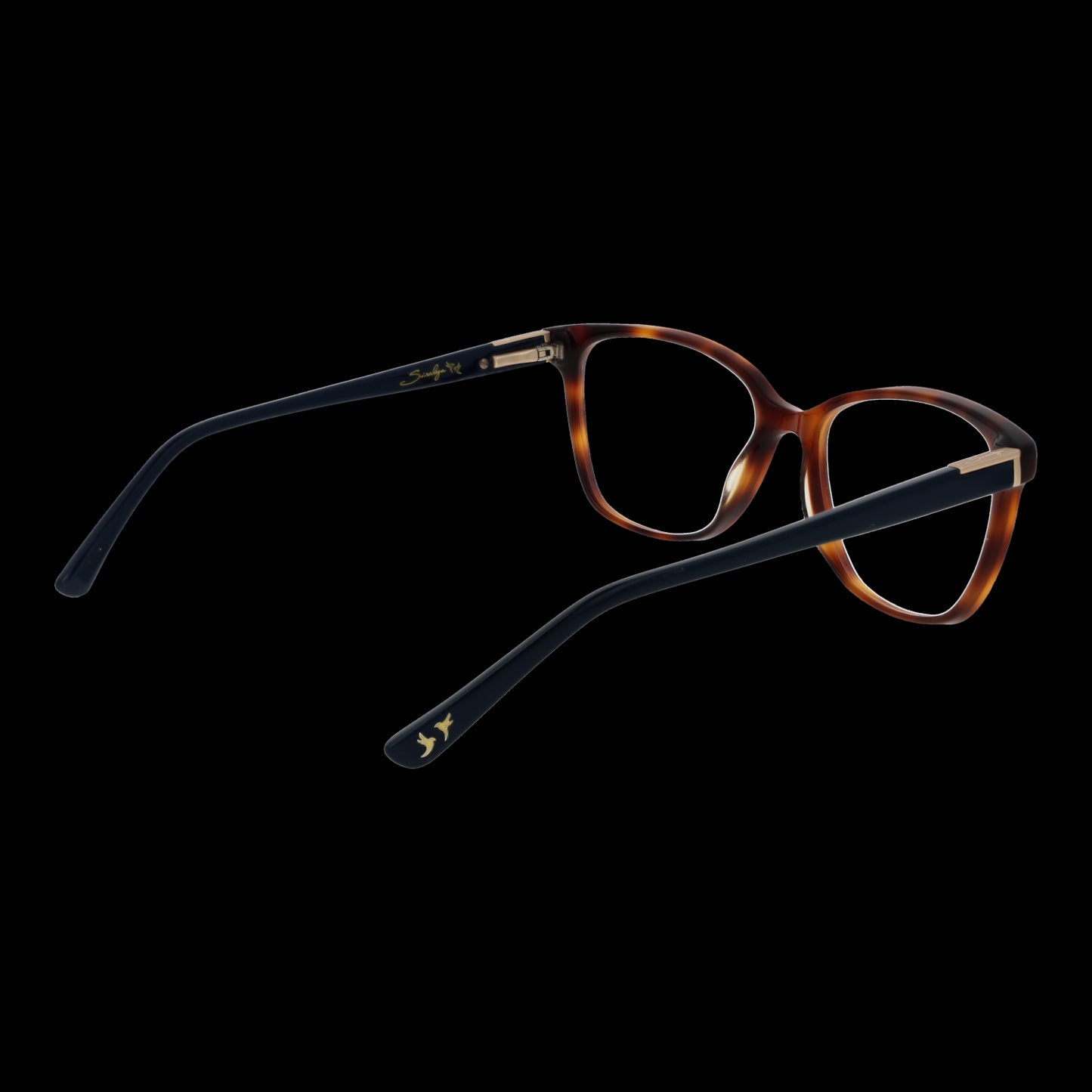 SIRALYA MOD. SIR1706 332 stylish lady glasses with tortoiseshell frame and sleek design on a black background.
