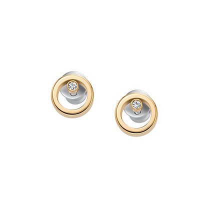 "SKAGEN DENMARK JEWELS JEWELRY Mod. SKJB1008710 elegant earring set with gold tone and sparkling accents"