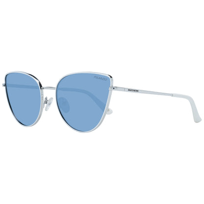 SKECHERS MOD. SE6158 5921V stylish ladies sunglasses with blue lenses and white frame.