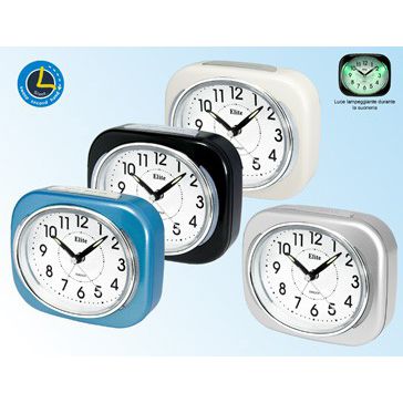 ELITE SVEGLIA ANALOGICA BIANCA / WHITE ALARM CLOCK CLOCKS,Sveglia