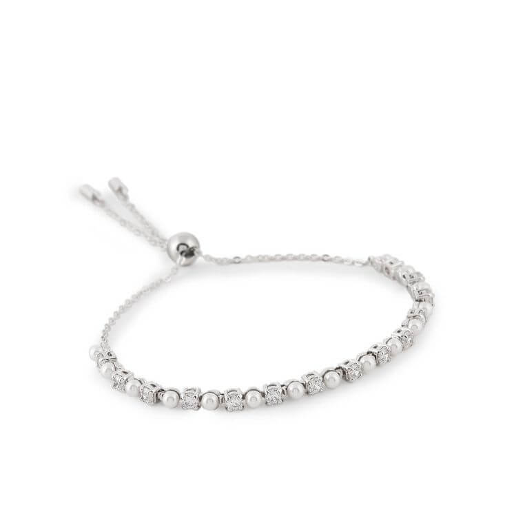 SWAROVSKI Mod. 5689633 elegant Matrix Tennis bracelet with Swarovski Crystal Pearls and Zirconia.