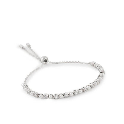 SWAROVSKI Mod. 5689633 elegant Matrix Tennis bracelet with Swarovski Crystal Pearls and Zirconia.