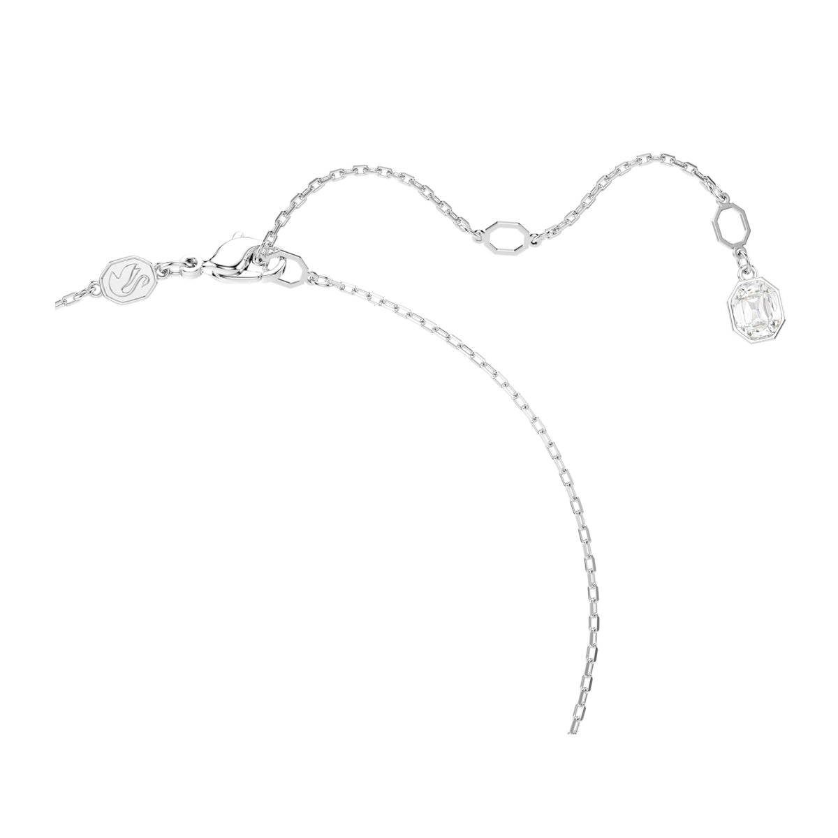 SWAROVSKI Mod. 5692261 silver chain with crystal charm, elegant jewelry for ladies, shown unboxed on white background