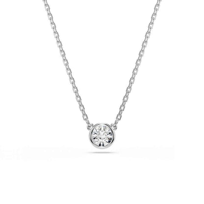 SWAROVSKI Mod. 5696039 elegant rhodium plated pendant necklace with round-cut stone from Imber Collection.