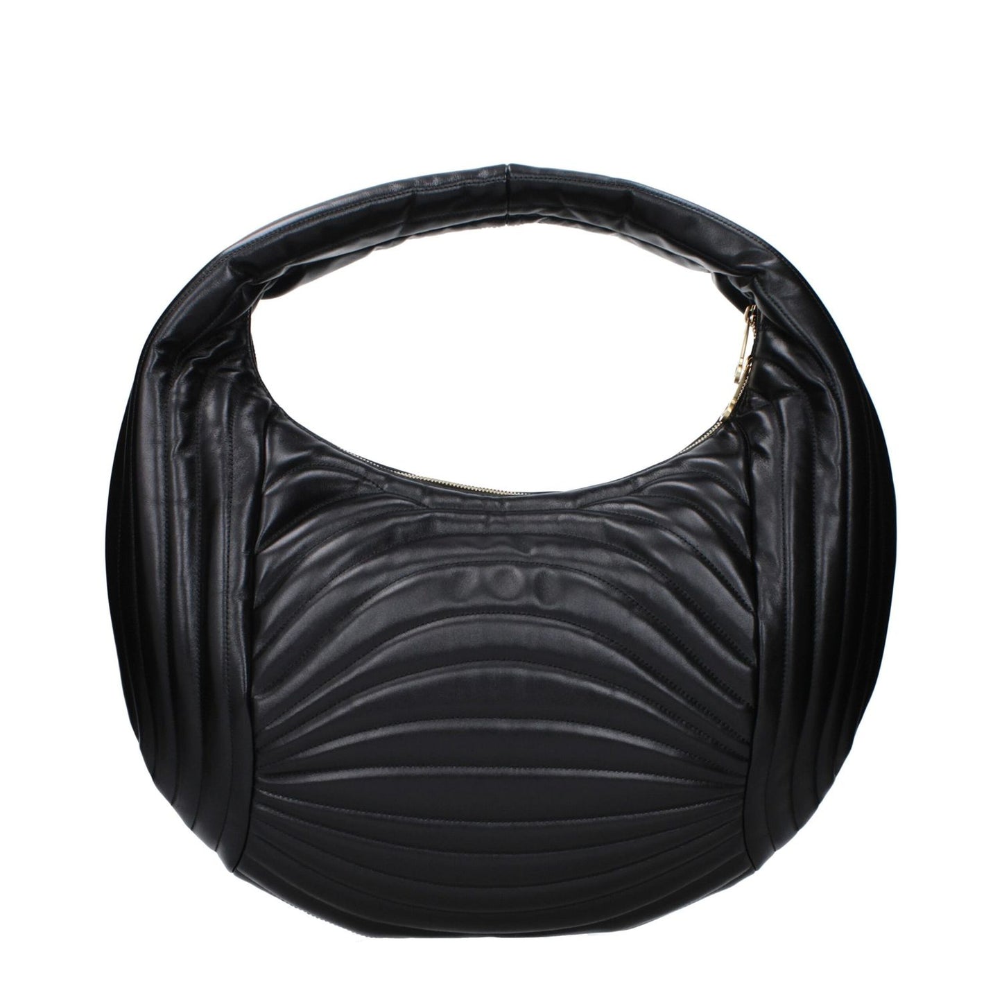 Salvatore Ferragamo Black Leather Handbag with front logo detail, elegant design, MPN 2189360776493, code F83258