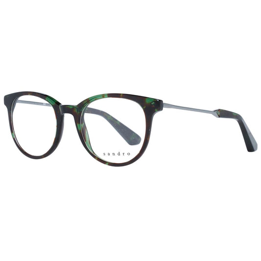 Sandro Green Women Glasses Frame, round style in green acetate with full-rim, 46-19-135 size, ideal for a stylish look.
