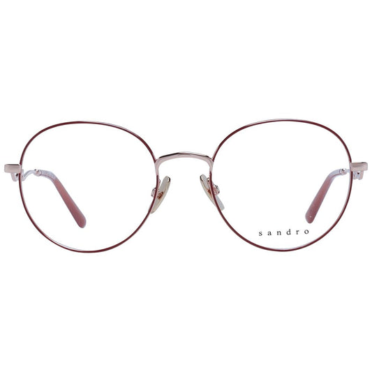 Sandro Red Women Glasses Frame with full-rim metal design and demo lenses, size 51-19-140. Includes branded case.
