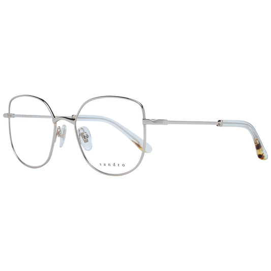 Sandro Silver Women Glasses Frame, full-rim stainless steel square design, demo lenses, size 51-17-135 with branded case