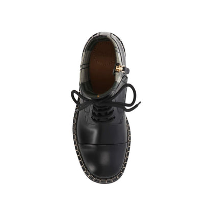See By Chloé Black Cotton Lace-Up Boots