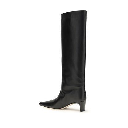 Staud Black Calf Leather Bos Taurus Boots