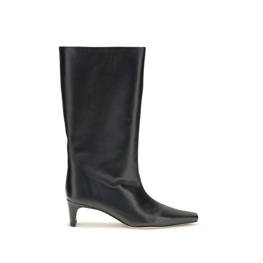 Staud Black Lamb Ovis Aries Aries Boots, smooth leather, modern calf-high design