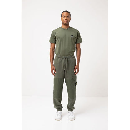 Stone Island Green Cotton Men's Tracksuit Pants