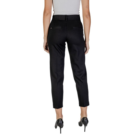 Street One Black Viscose Pant - elegant cigarette trousers, ankle length, back view, women's fashion, chic and comfortable fit.