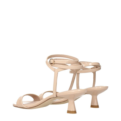 Stuart Weitzman Beige Leather Stiletto Heel Sandals