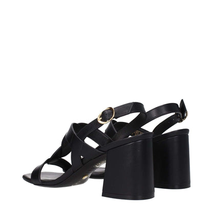 Stuart Weitzman Black Leather Platform Sandals