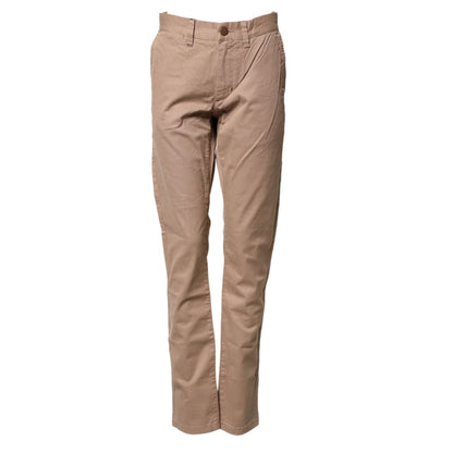 Sun68 Beige Cotton Mid Waist Straight Men Chino Trouser Pants with sleek silhouette and refined look, perfect for smart-casual outfits.