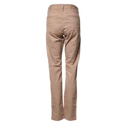 Sun68 Beige Cotton Mid Waist Straight Men Chino Trouser Pants back view