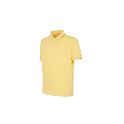 Suns Yellow Cotton Polo Shirt with ribbed collar, logo on left sleeve, and front button closure.