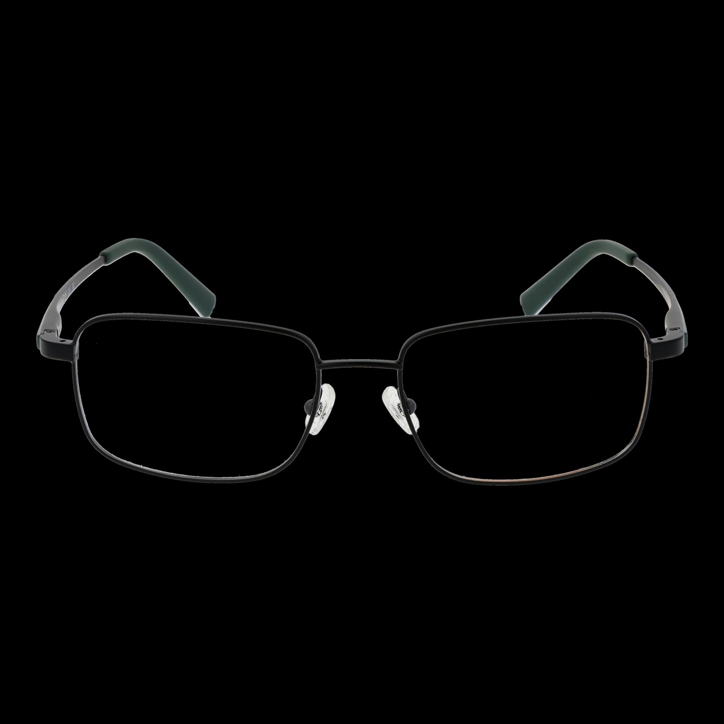 TIMBERLAND MOD. TB1784 56002 gent eyeglasses, black rectangular frames with green temple tips, modern design for men
