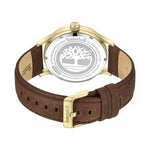 TIMBERLAND Mod. TRUMBULL wristwatch with gold stainless steel case and brown leather strap, 5 ATM water resistance, quartz movement.