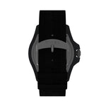 Back view of TIMEX Mod. EXPEDITION SOLAR wristwatch with fabric strap and plastic case, showcasing black clasp and durability.