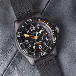 TIMEX Mod. EXPEDITION SOLAR wristwatch with black fabric strap and 46mm plastic case, featuring mineral dial and solar quartz movement.