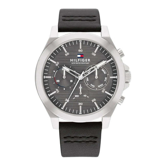 TOMMY HILFIGER Mod. 1710521 watch, gent's quartz analog with mineral dial, 24h functions, 46mm case, 5 ATM water resistant, in official box.
