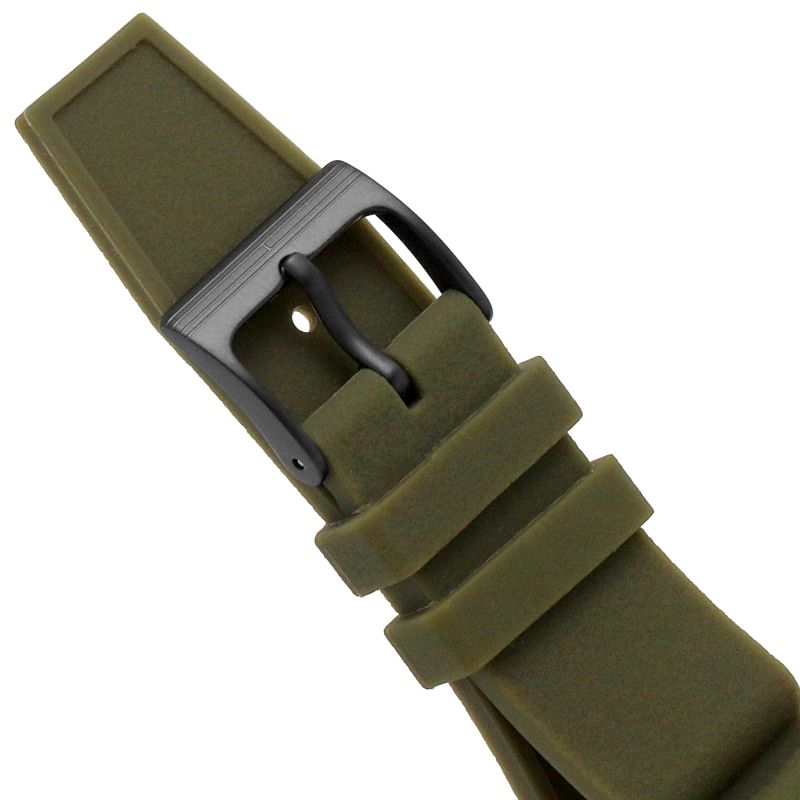 Olive green watch strap with black buckle