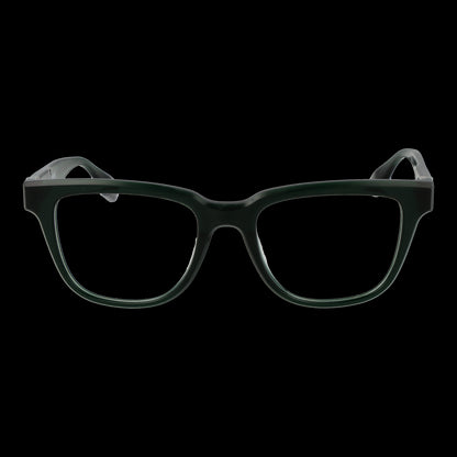 Front view of TRUSSARDI MOD. TSM6041 52T01 gent's eyeglasses with black frame on black background.