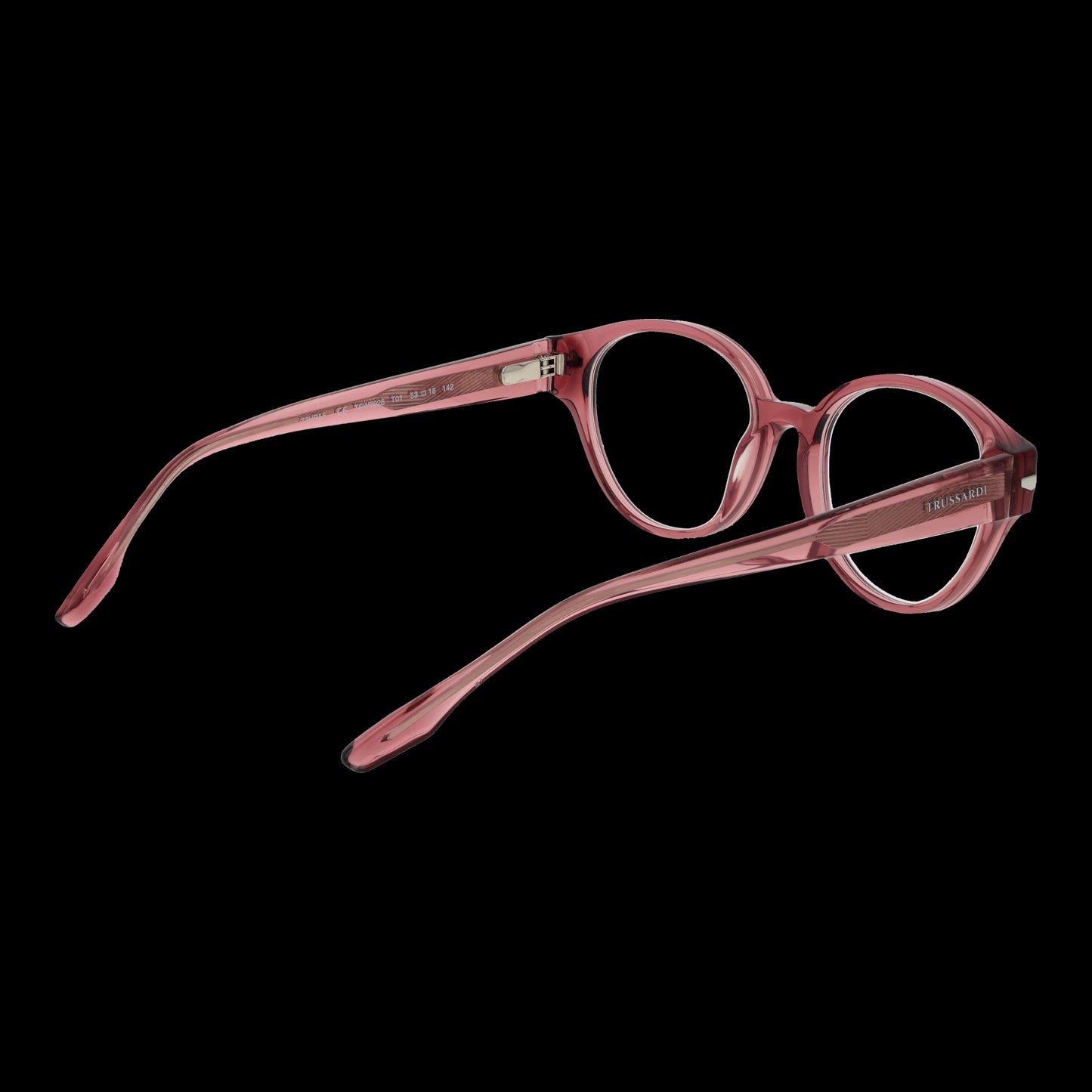 Alt Tag: TRUSSARDI MOD. TSW6026 53T01 lady eyeglasses in pink, elegant design for women.
