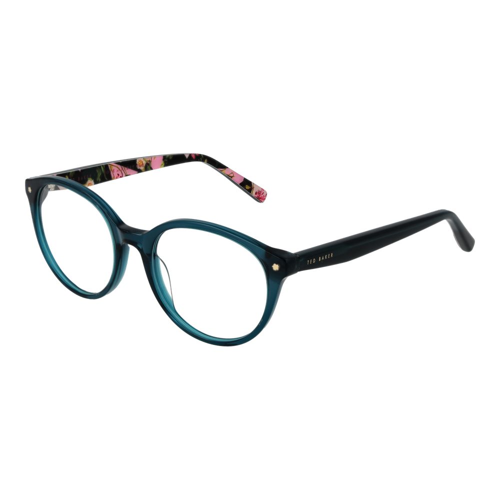 Ted Baker Green Plastic Glasses (Frames) for women with full-rim style in green plastic. Includes branded case, frame width 135mm, lenses width 51mm.