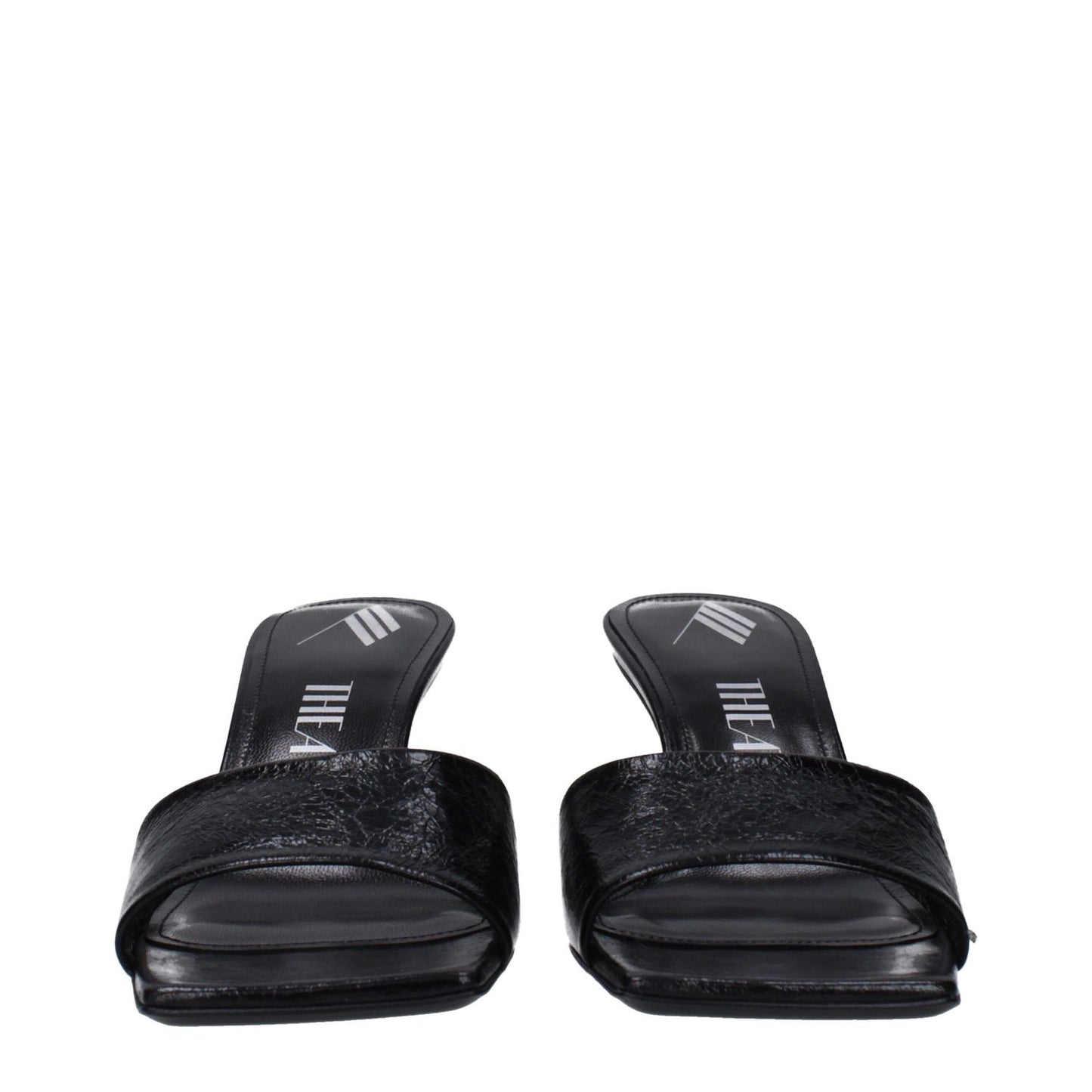 The Attico Black Leather Sandals