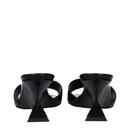 The Attico Black Leather Sandals