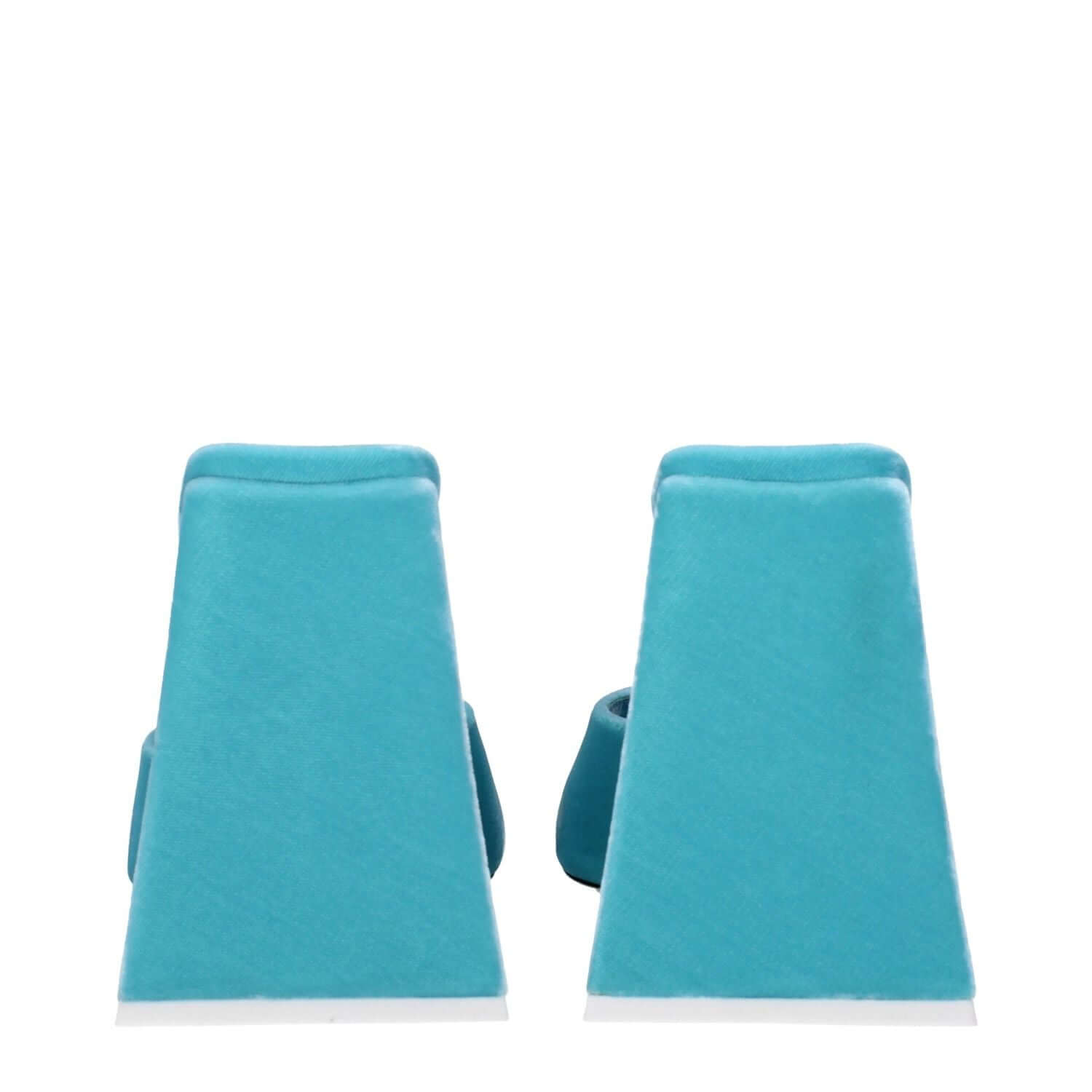 The Attico Light Blue Velvet Platform Sandals