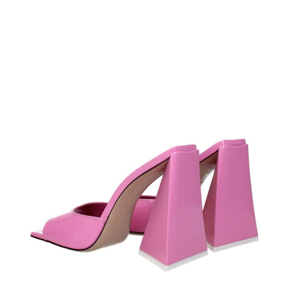 The Attico Pink Leather Platform Sandals