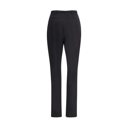 The Latest Black Polyester Skinny Pants with high-waisted design, slit hem, and zippered closure. Ideal for day to evening wear.