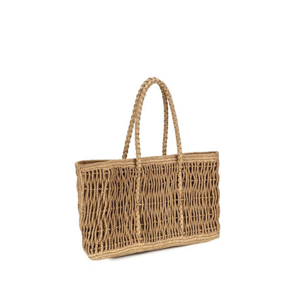The Row Beige Raffia Shoulder Bag