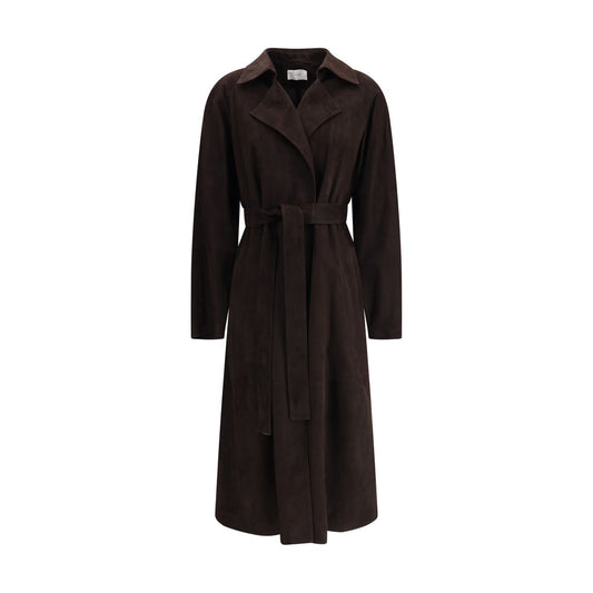 The Row Brown Lamb Leather Coat
