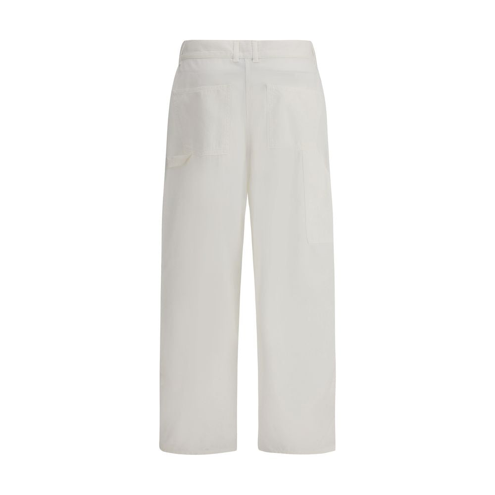 The Row Cream Cotton Cargo Pants