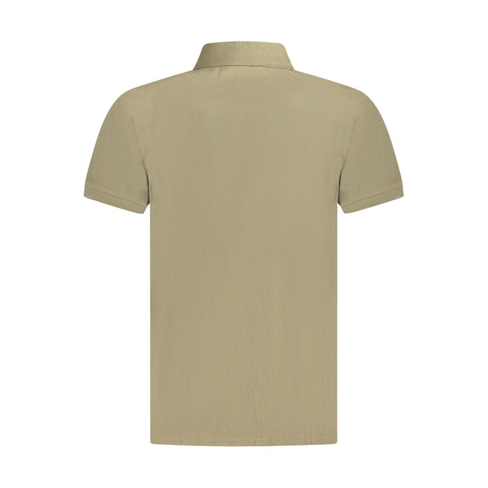 Back view of Timberland Brown Cotton Men Polo Shirt showcasing classic design and soft cotton fabric.