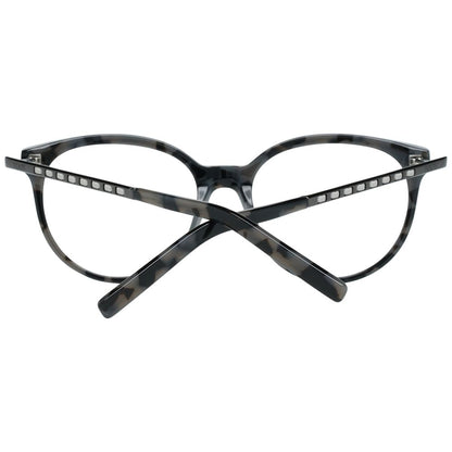 Front view of Tod's Gray Plastic Glasses (Frames) in a round style, featuring full-rim design and grey plastic frame material for women.