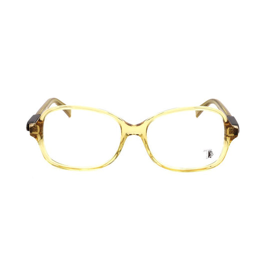 A pair of Tod's Green Acetate Frames in clear yellowish hue, model TO501709553, with dimensions 53/16/135 mm.