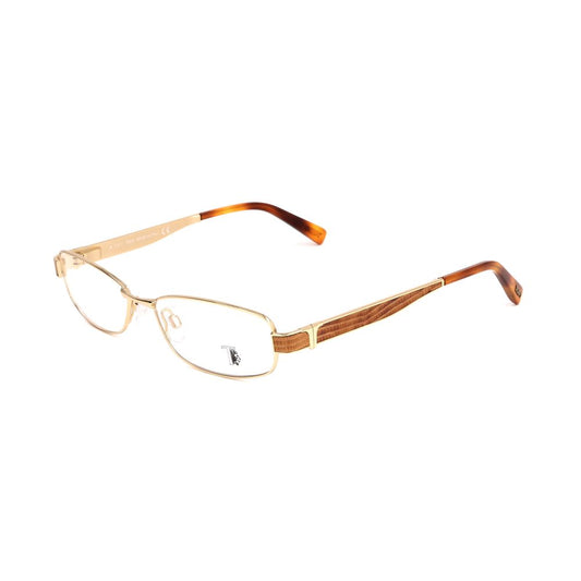 Side view of Tod's Pink Metal Frames with gold accents, showcasing thin metal temples and clear lenses. Size: 52/15/135 mm.