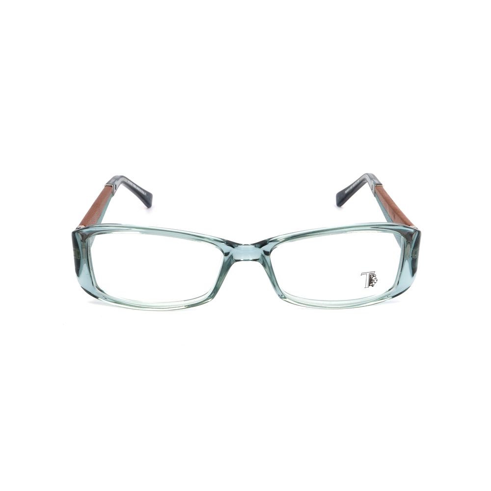 Front view of Tod's Turquoise Acetate Frames, bold turquoise glasses for women with dimensions 53/16/135 mm.