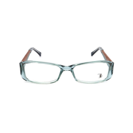 Front view of Tod's Turquoise Acetate Frames, bold turquoise glasses for women with dimensions 53/16/135 mm.