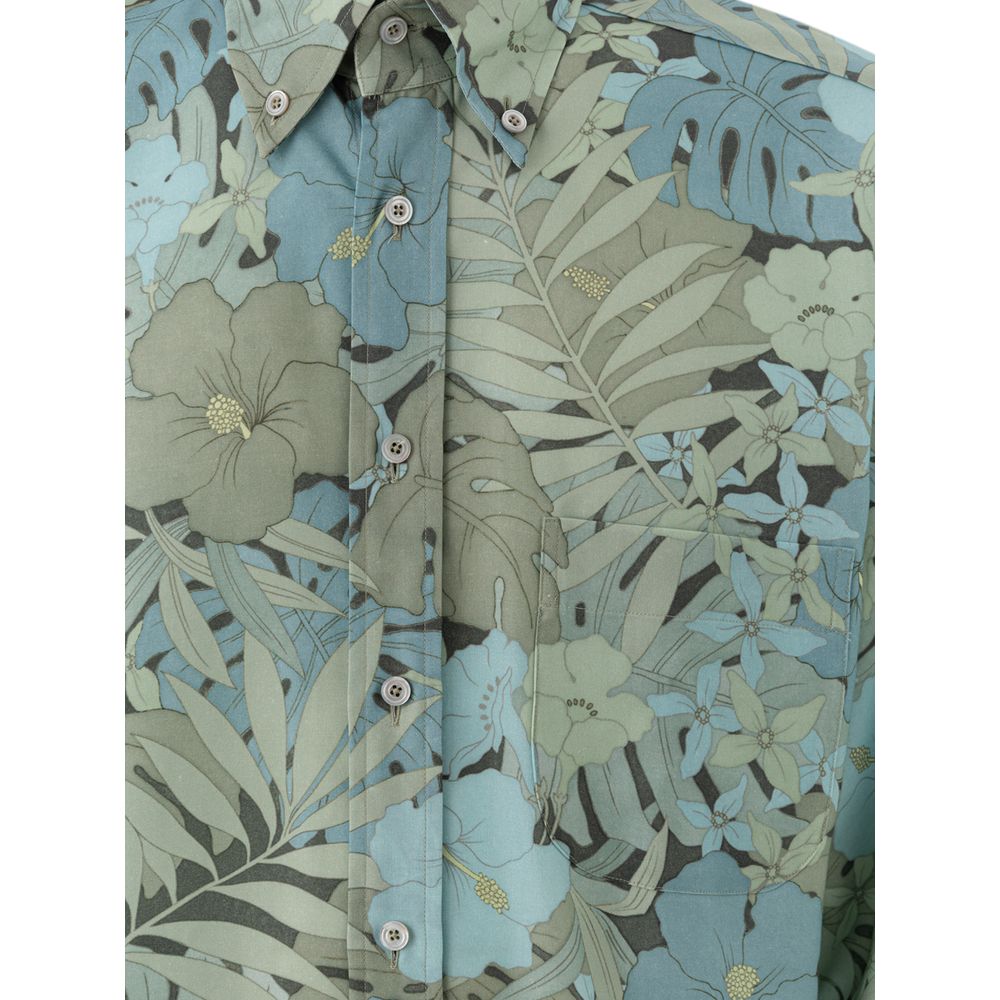Tom Ford Blue Lyocell Pattern Shirt