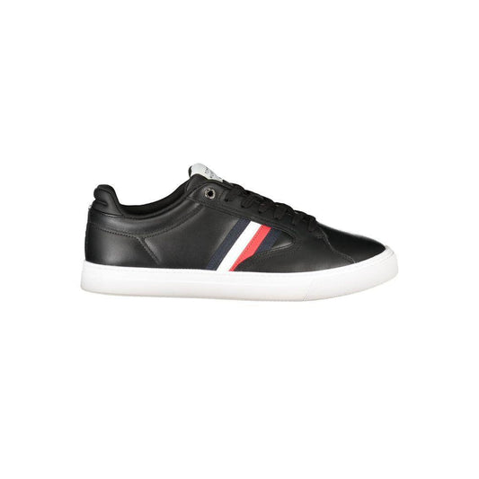 Tommy Hilfiger Black Leather Men Sneaker TO-39634-EU40/US7