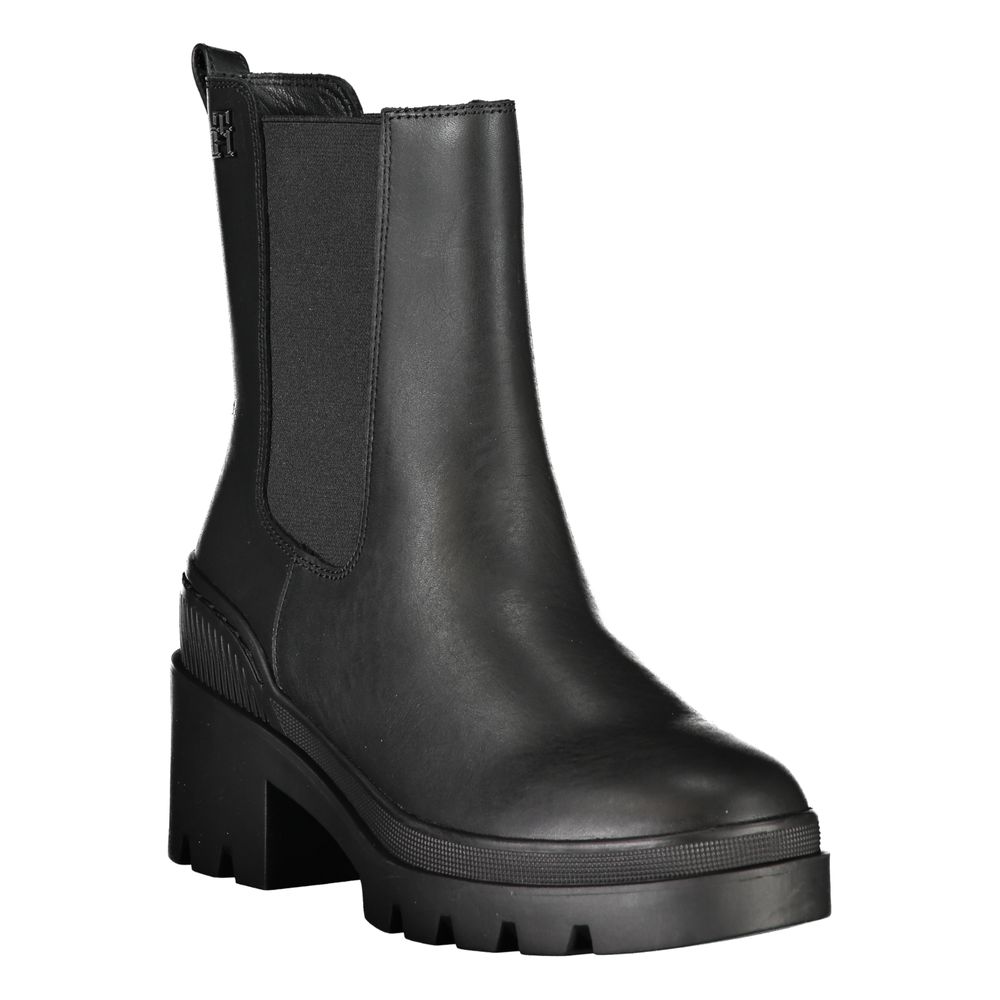 Tommy Hilfiger Black Leather Women's Boot